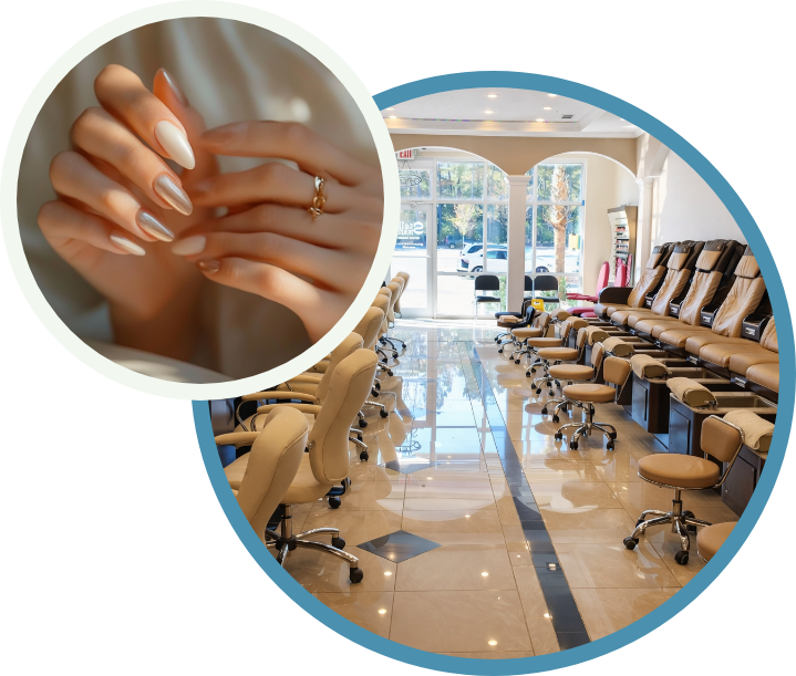 Stella Nails interior - relaxing nail salon atmosphere in West Chester Township, OH