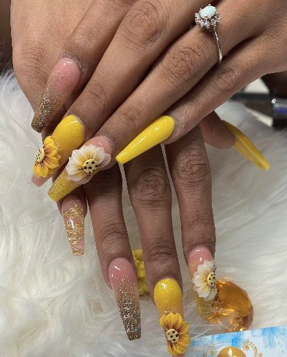 SNS dipping powder nails in ombre design - Stella Nails gallery