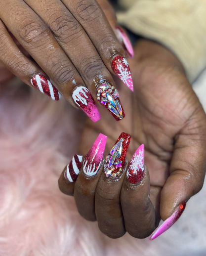 Luxury pedicure with nail art design - West Chester nail services