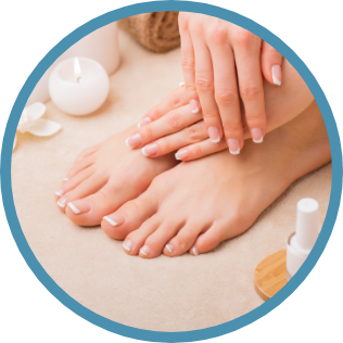 Relaxing pedicure services - foot care, nail trimming, polish application
